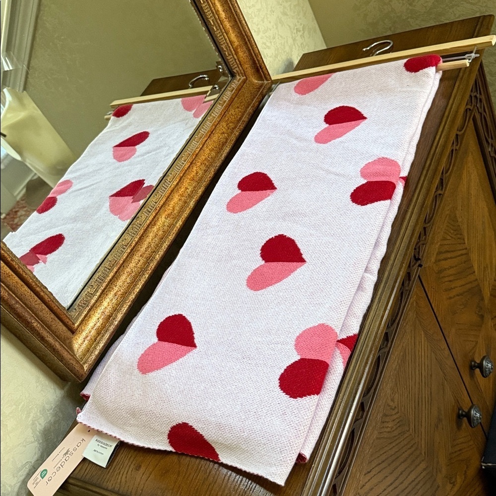 Kassatex Pink and Red Throw Blanket.